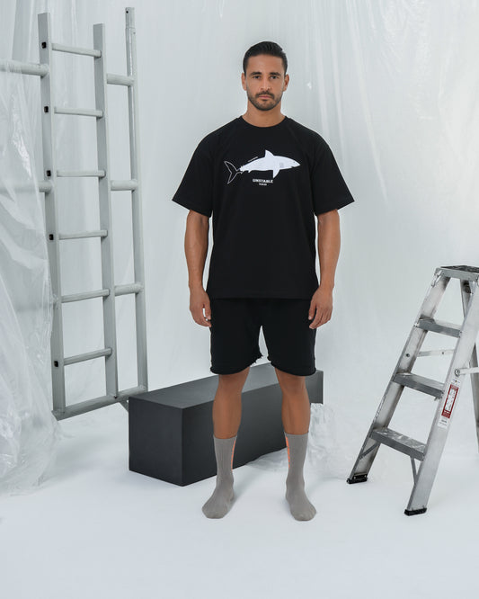 UNSTABLE SHARK PRINT T-SHIRT