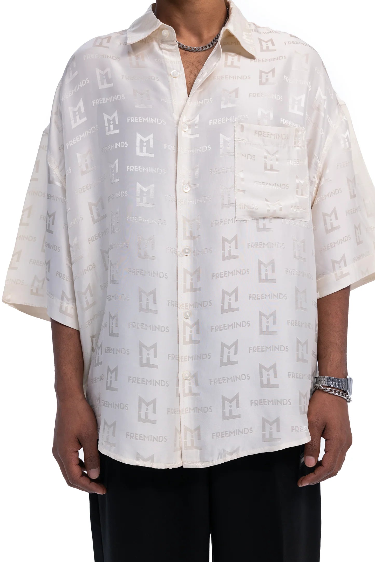 FREEMINDS JACQUARD LOGO SHIRT